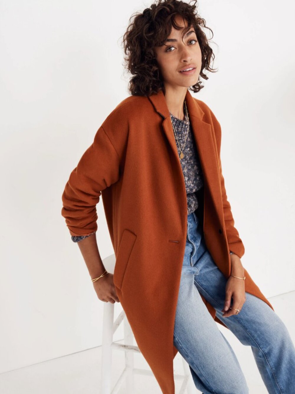 LIKE NEW Madewell Monsieur Wool Blend Coat - Spiced Cider - Women's S